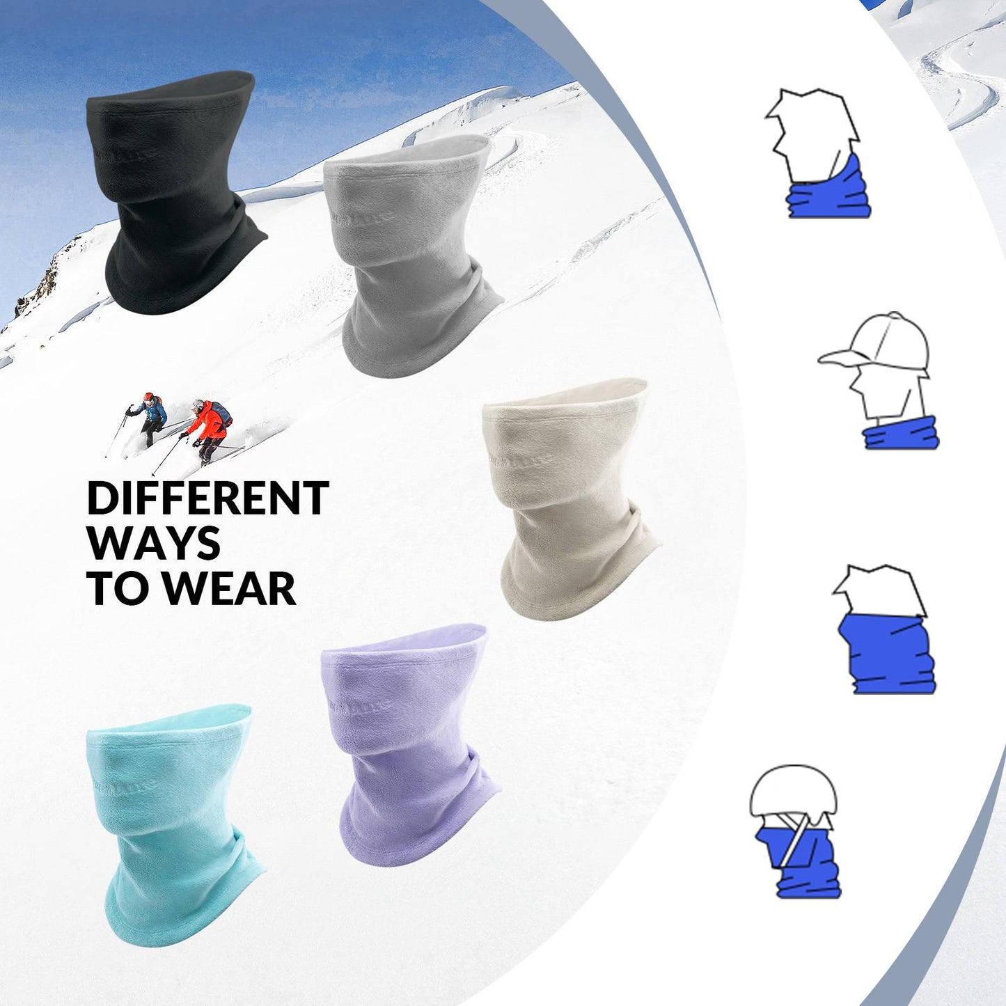 Qunature Winddichte Fleece Sturmhaube Balaclava Skimaske Warm