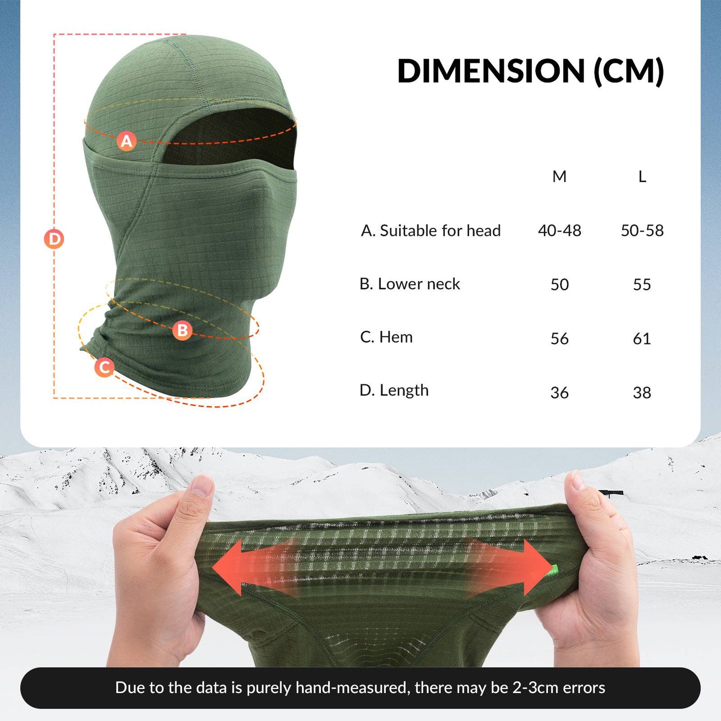 Qunature Winddichte Sturmhaube Herbst Winter Balaclava #Color_Milit?rgr邦n