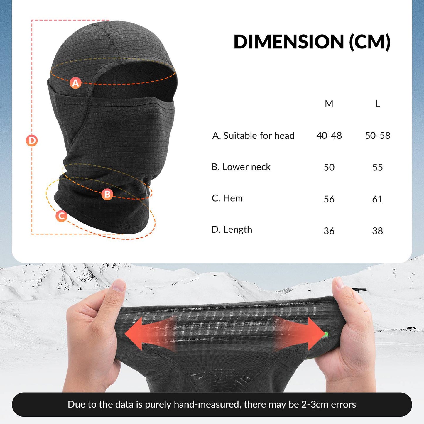 Qunature Winddichte Sturmhaube Herbst Winter Balaclava #Color_Schwarz