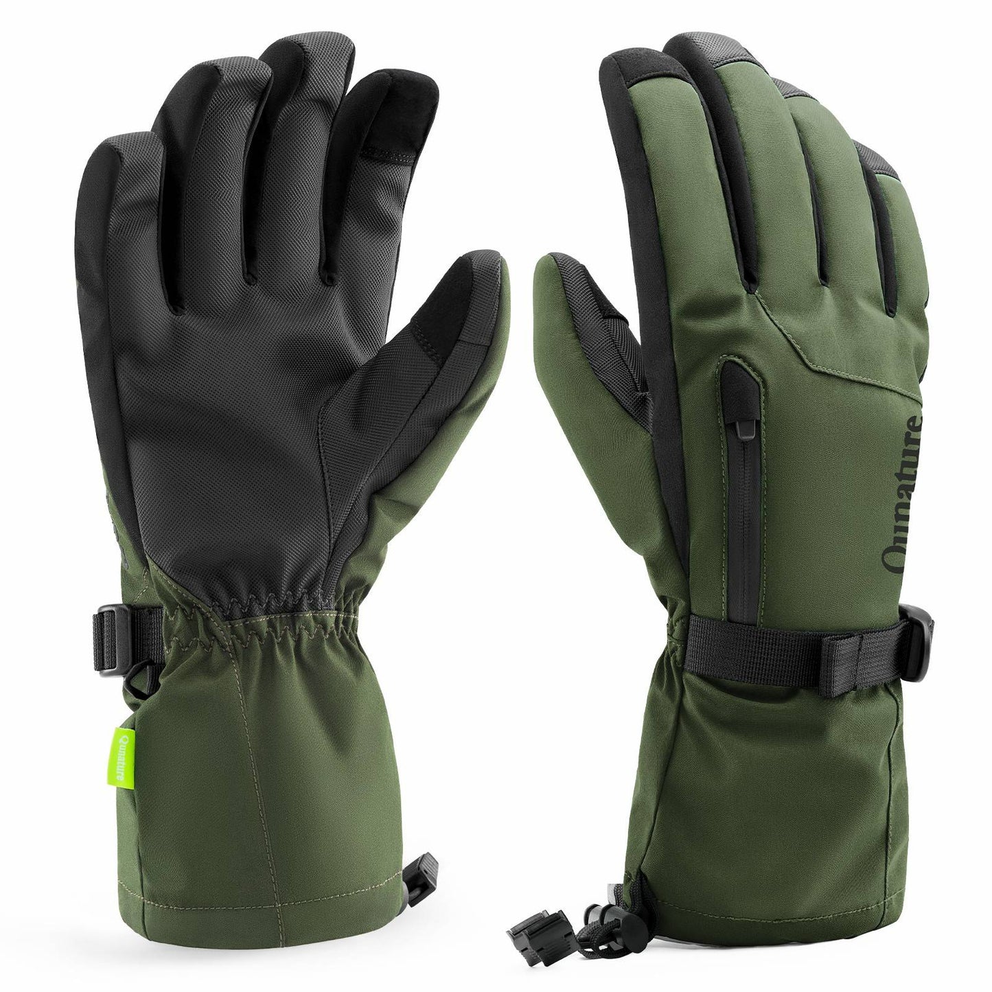 Qunature Winddichte Winterhandschuhe Ski/Fahrrad #Color_Gr邦n
