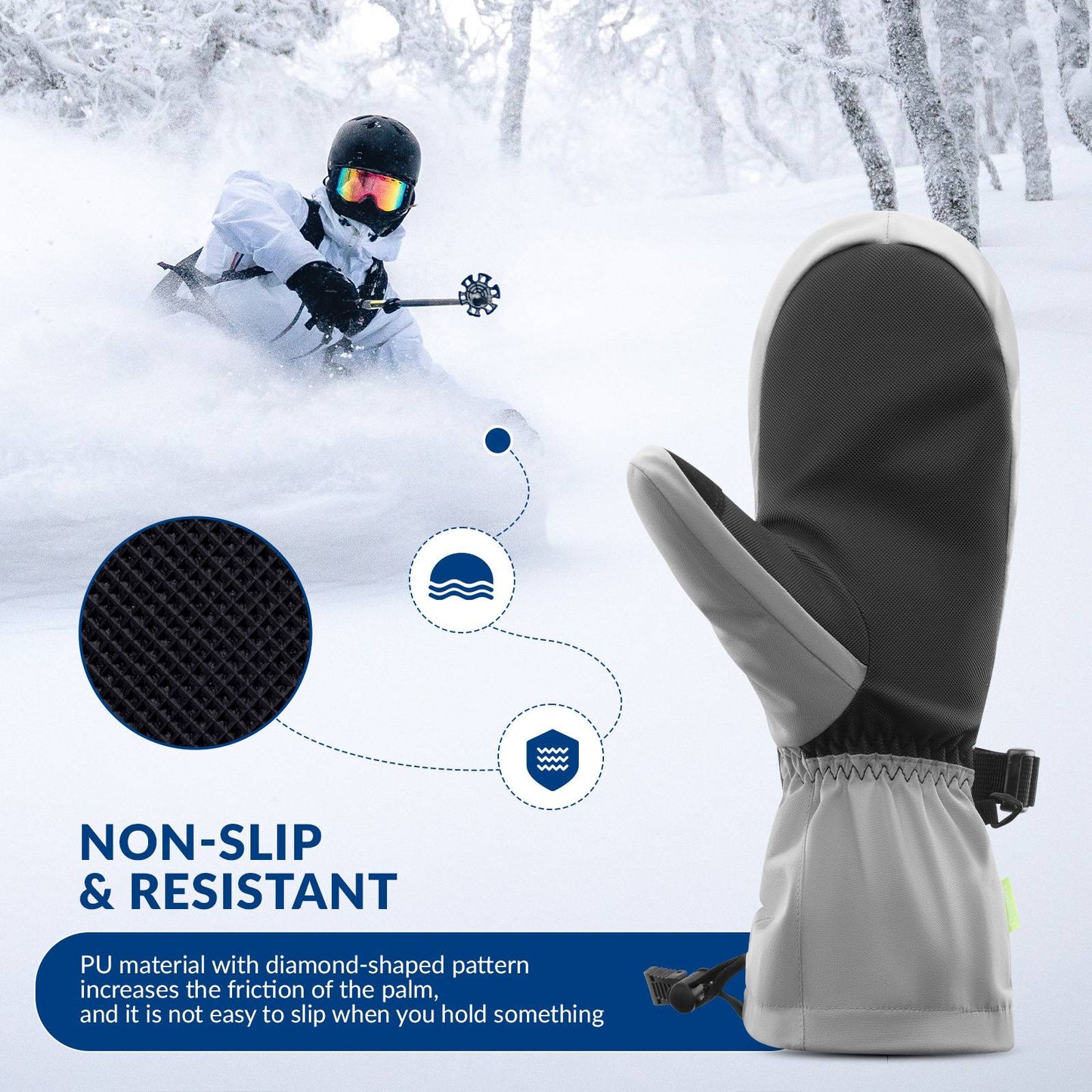 Qunature Winter Skihandschuhe f邦r Herren & Damen #Color_Grau