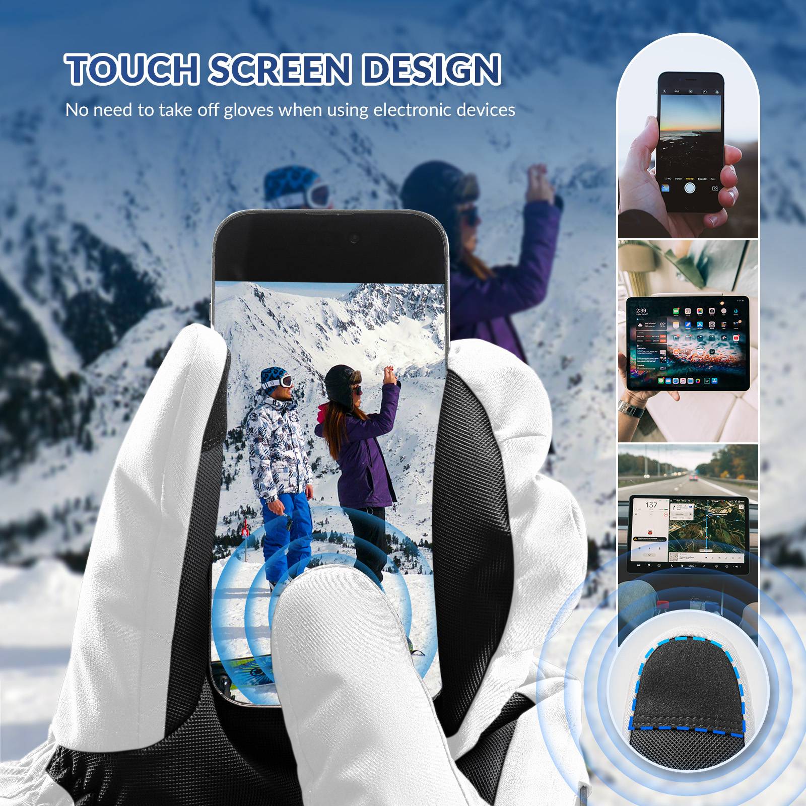 Qunature Winter Skihandschuhe f邦r Herren & Damen #Color_Wei?