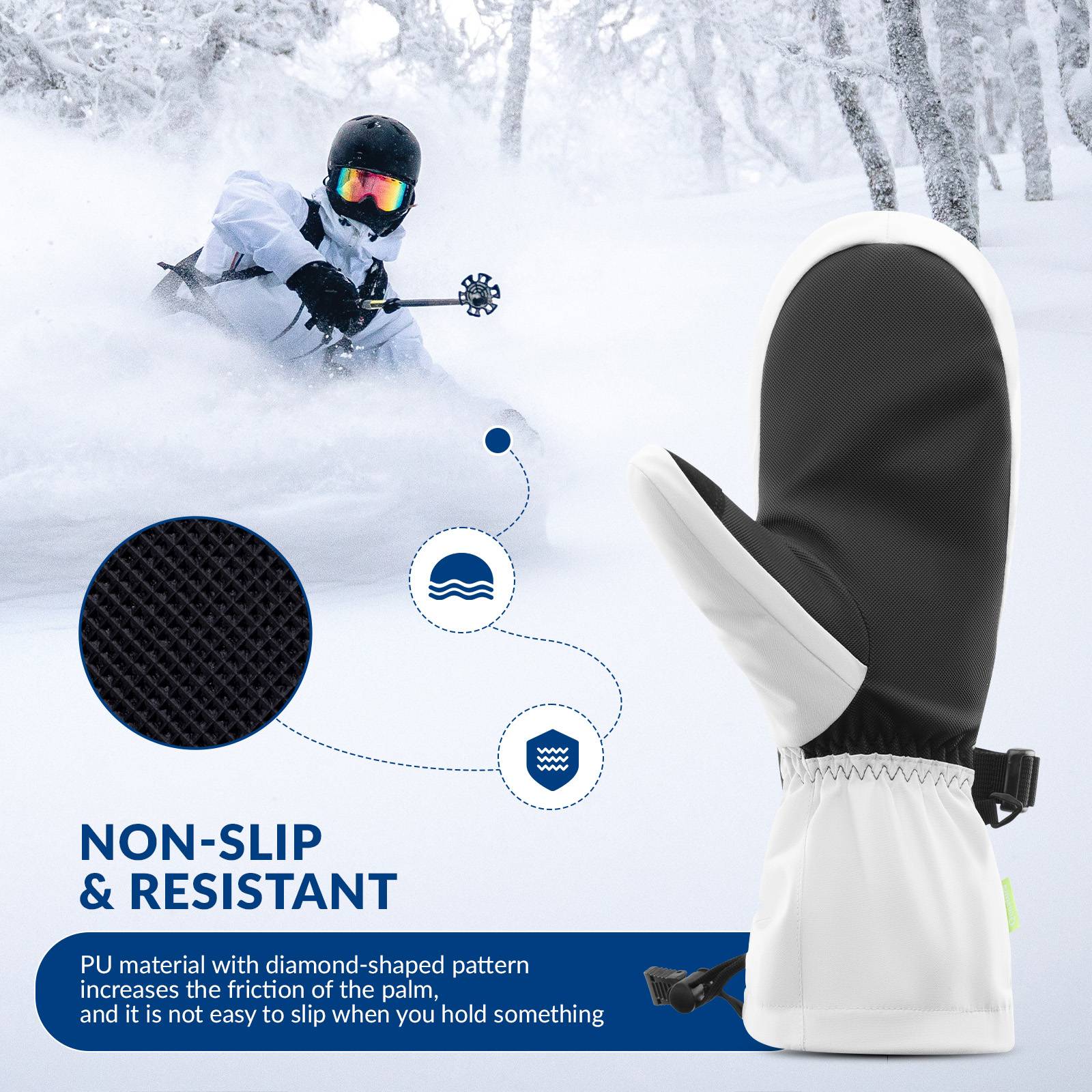 Qunature Winter Skihandschuhe f邦r Herren & Damen #Color_Wei?