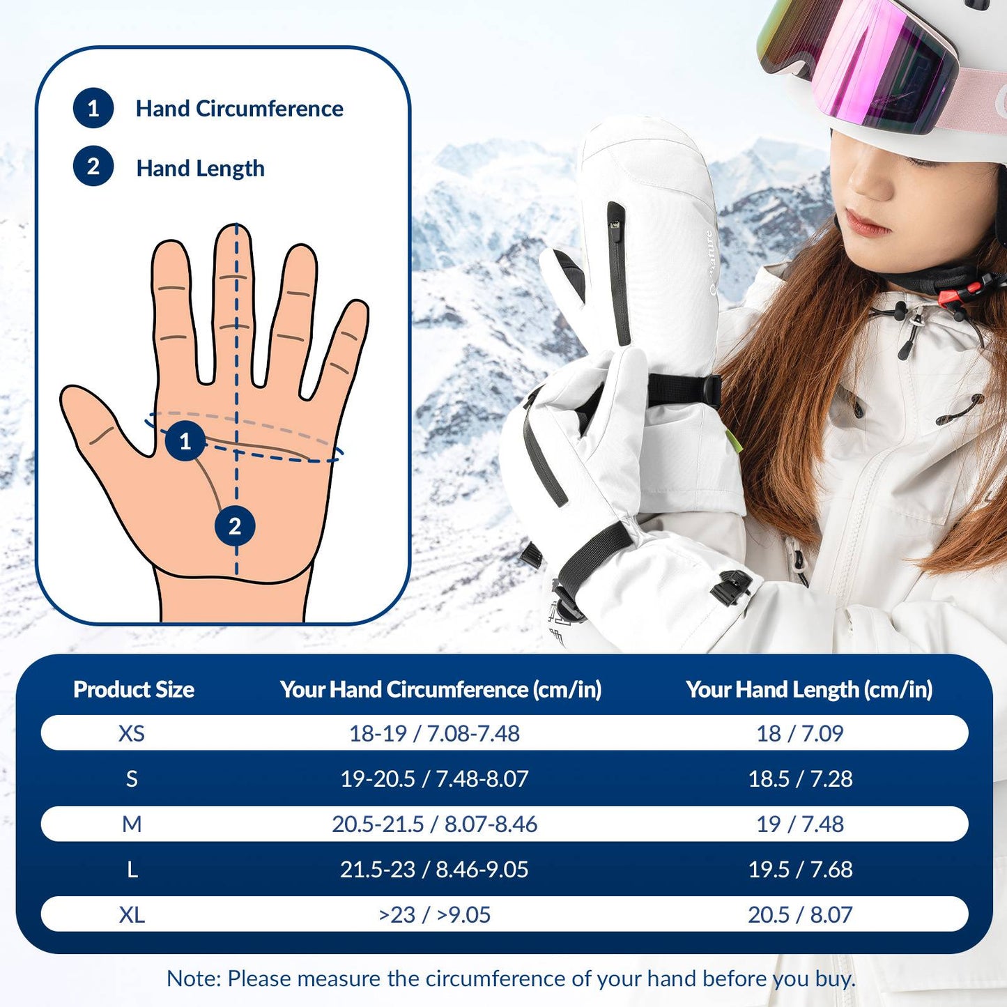 Qunature Winter Skihandschuhe f邦r Herren & Damen #Color_Wei?