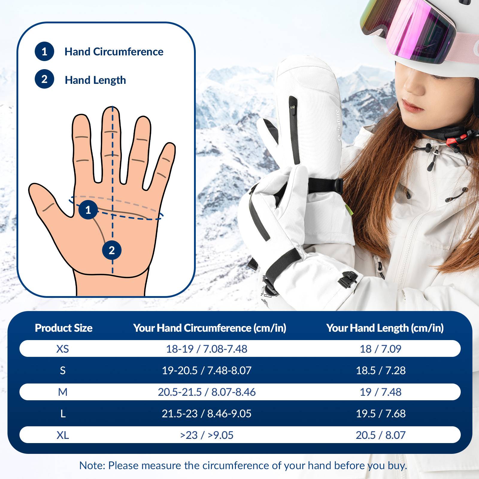 Qunature Winter Skihandschuhe f邦r Herren & Damen #Color_Wei?