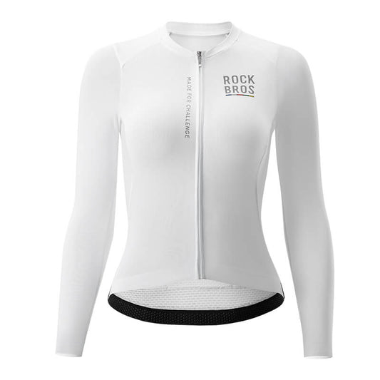 ROAD TO SKY Damen Langarm-Radtrikot Fahrrad Jersey für MTB & Rennrad-Weiß