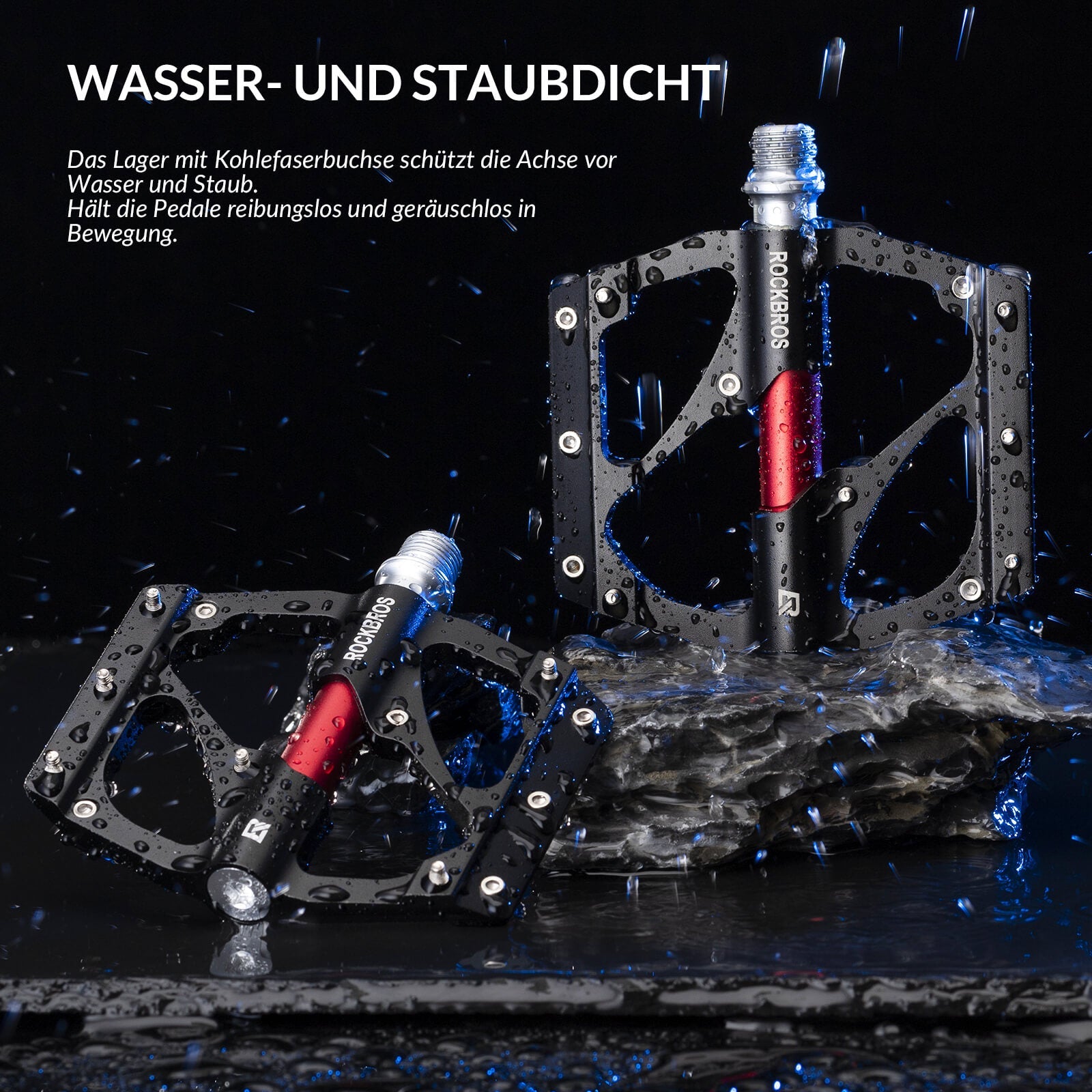 ROCKBROS Aluminium Pedale Leicht Staubdicht mit Antirutschstiften