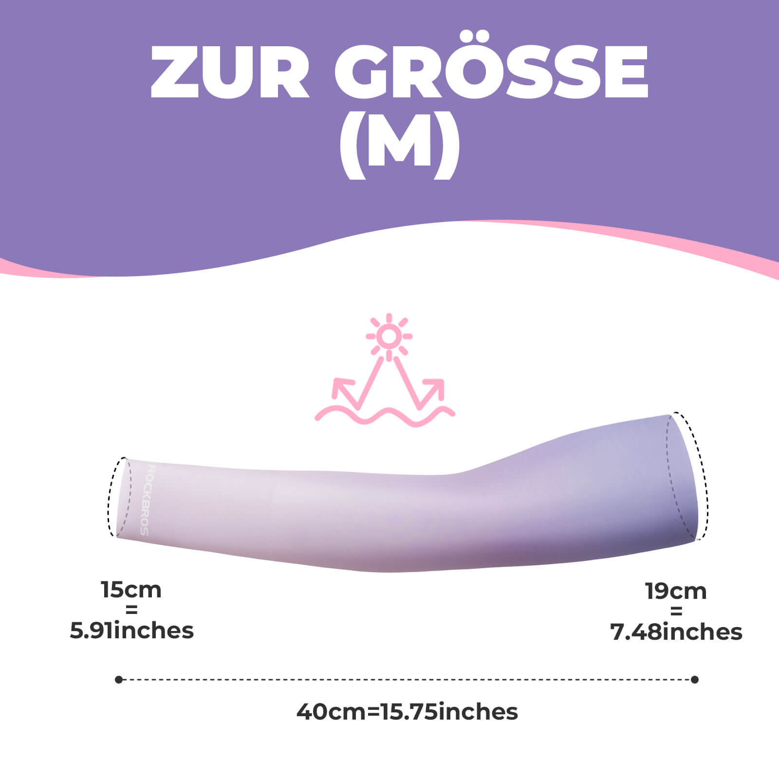 ROCKBROS Armlinge Arm Sleeve Sonnenschutz Kühles Gefühl Schnelltrocknend - Lila