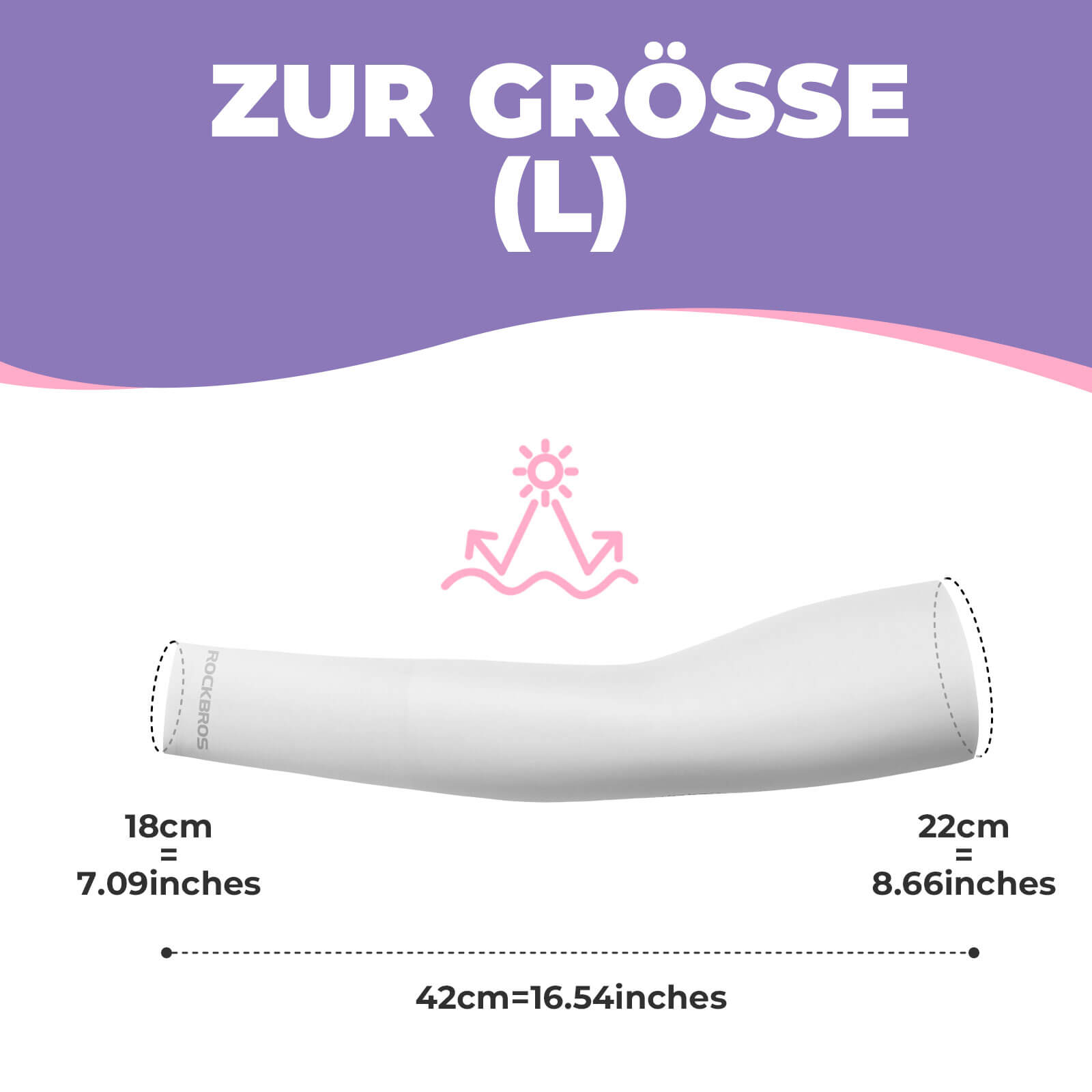 ROCKBROS Armlinge Arm Sleeve Sonnenschutz Kühles Gefühl Schnelltrocknend - Weiß