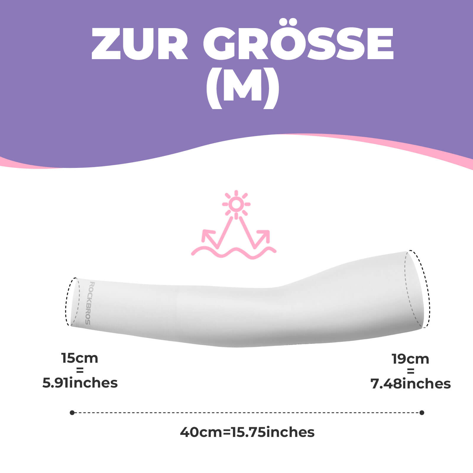 ROCKBROS Armlinge Arm Sleeve Sonnenschutz Kühles Gefühl Schnelltrocknend - Weiß