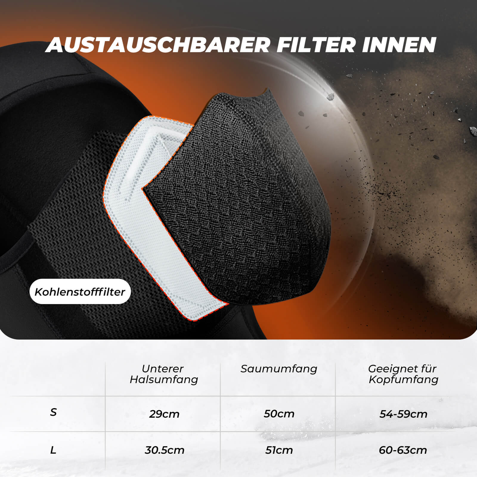 ROCKBROS Beheizte Balaclava Winter Warme  Gesichtsmaske Winddicht