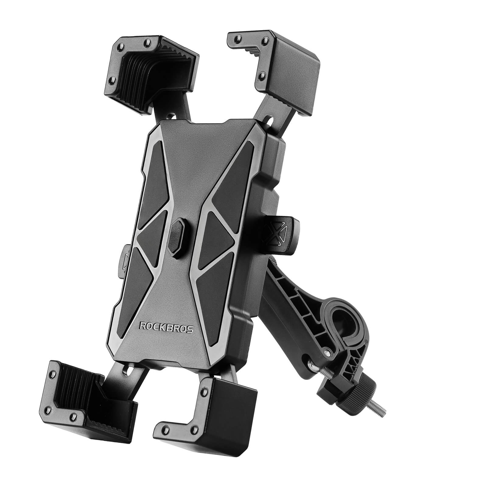 ROCKBROS Fahrrad Handyhalterung 360° Drehbar für Handy 4.5~7.2 Zoll-Schwarz - Lenker