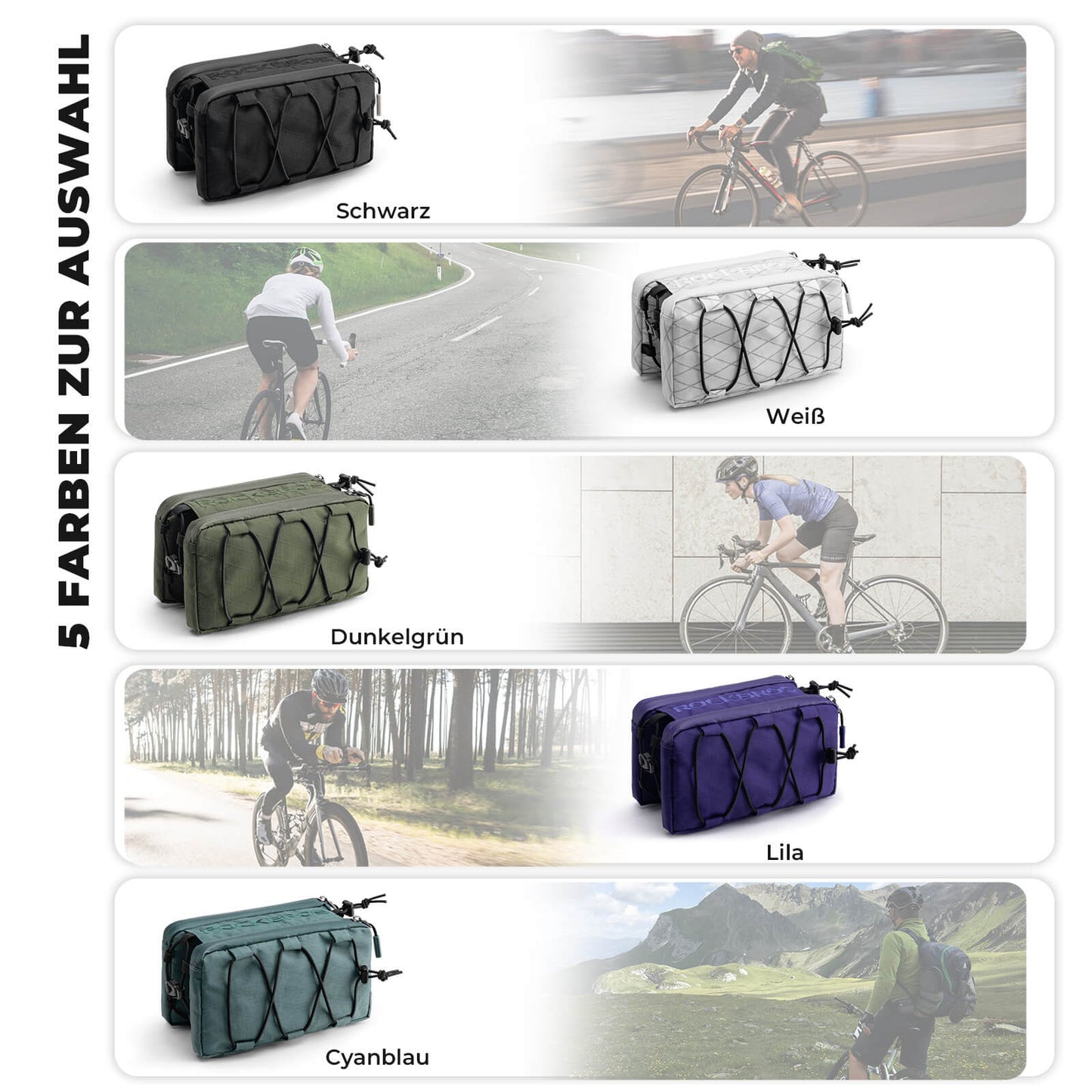 ROCKBROS Fahrrad Oberrohrtasche Rahmentasche mit Schultergurt