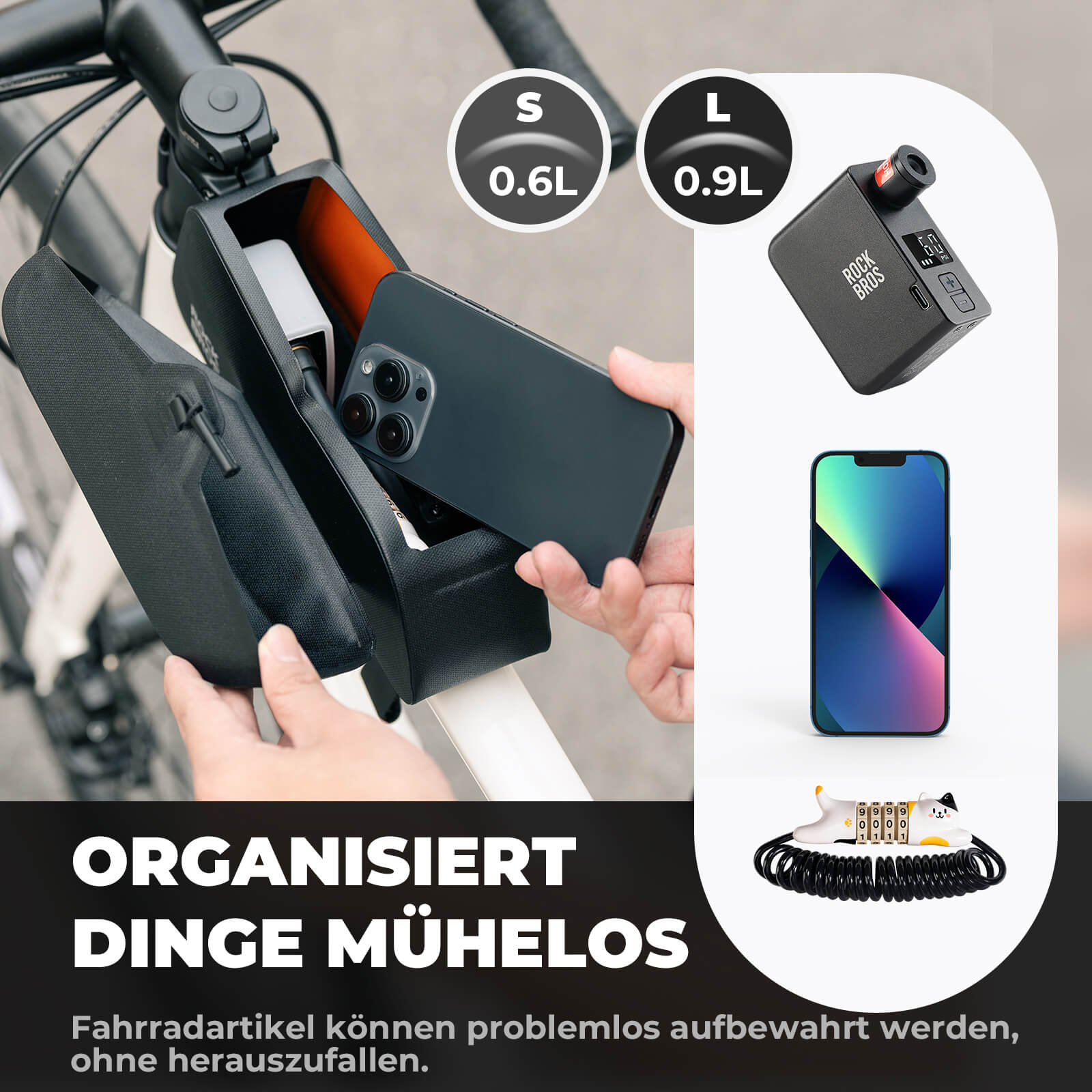 Magnetische Oberrohrtasche 100% Wasserdicht - ROCKBROS-EU