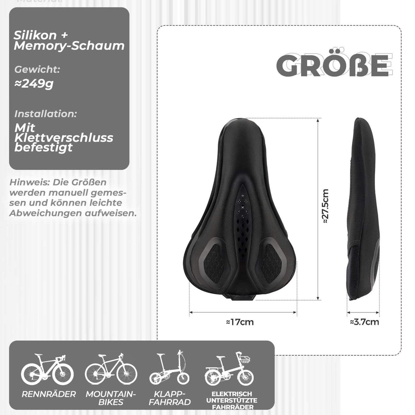 ROCKBROS Fahrrad Sattelbezug Wasserdicht Fahrradsattel Überzug Atmungsaktiv