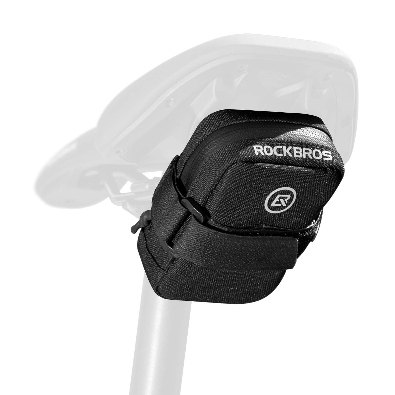 ROCKBROS Fahrrad Satteltasche Kompakte Aufbewahrungstasche Rennrad MTB-Schwarz