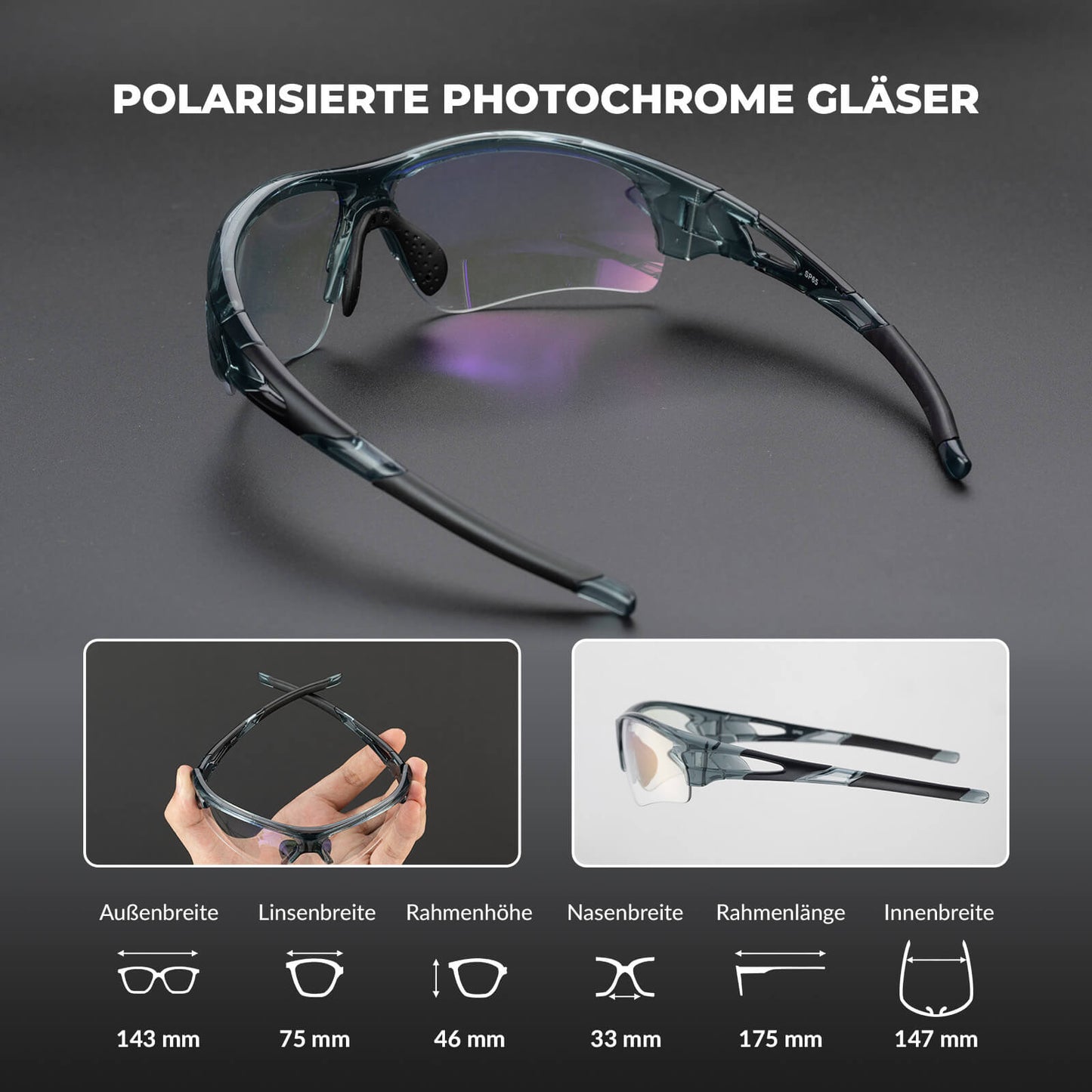 ROCKBROS Fahrradbrille Photochromatisch für Damen und Herren