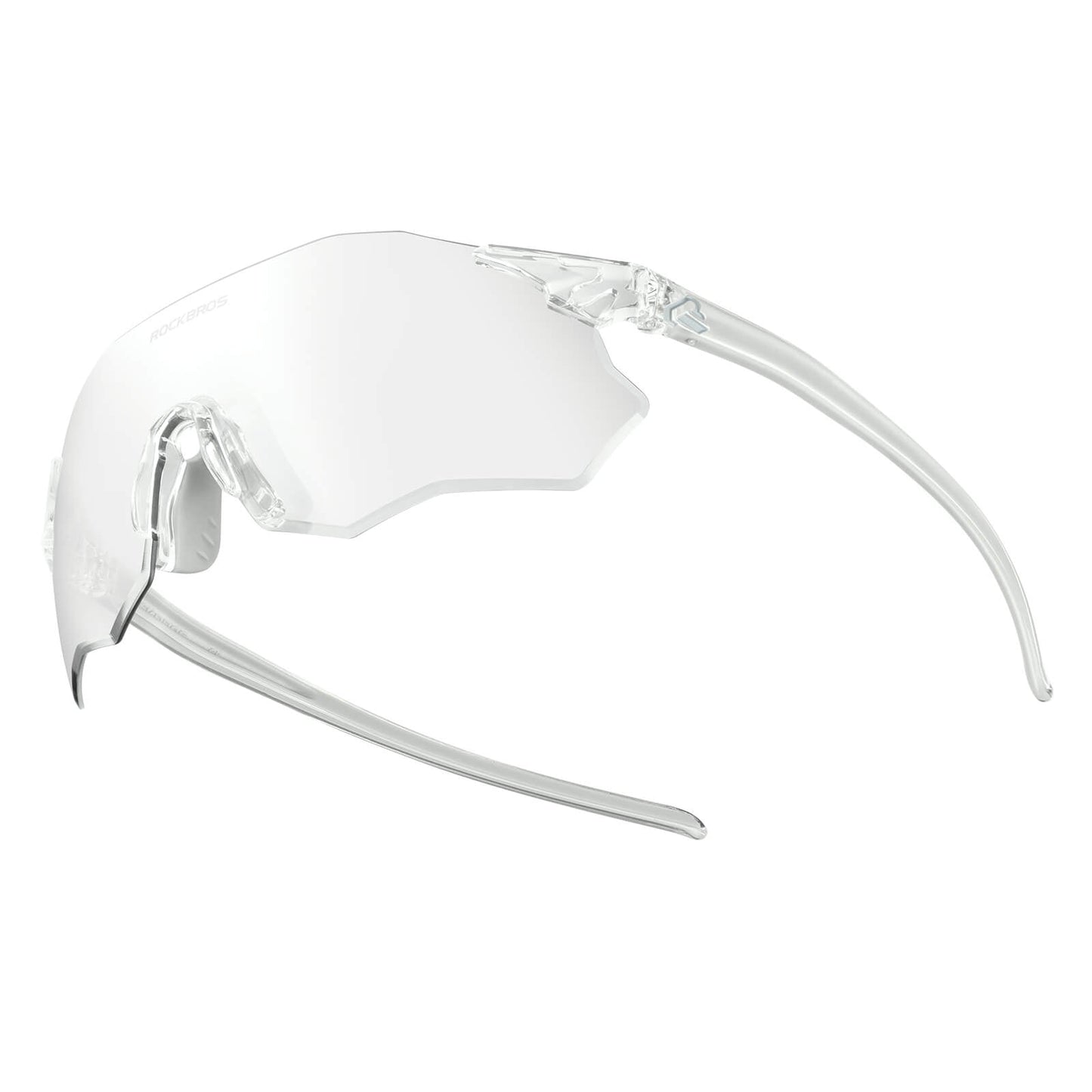 ROCKBROS Fahrradbrille Selbsttönend/Polarisiert UV400-Schutz Ohne Rahmen Unisex-Weiß/Selbsttönend