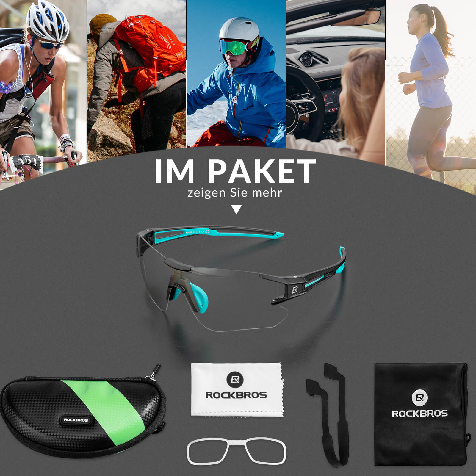 ROCKBROS Fahrradbrille Selbsttönend für Damen & Herren mit UV400 Schutz - ROCKBROS-EU