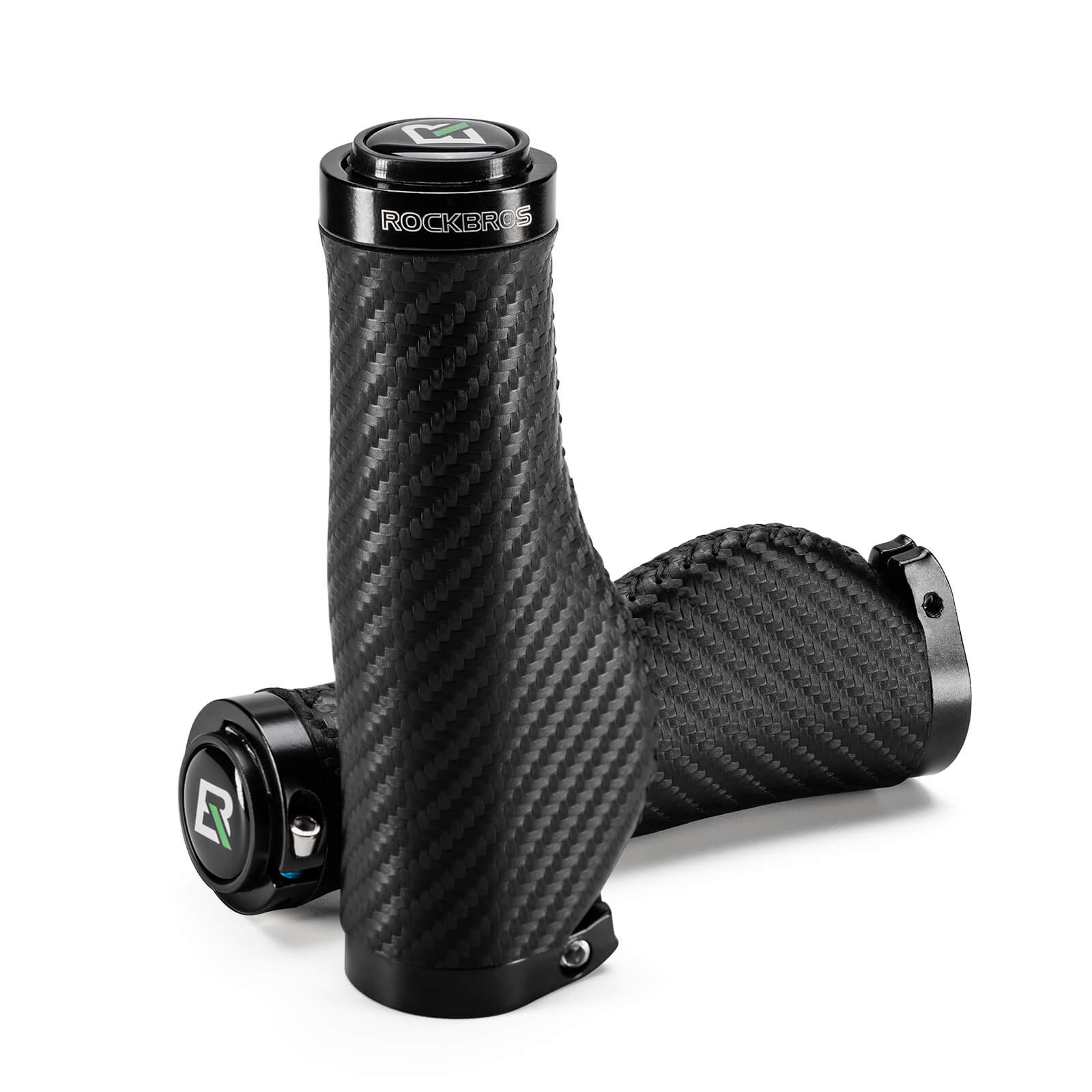ROCKBROS Fahrradgriffe Kohlenstoffmuster Lenkergriffe Rutschfest 22,2mm-Kugel-förmiger Stil