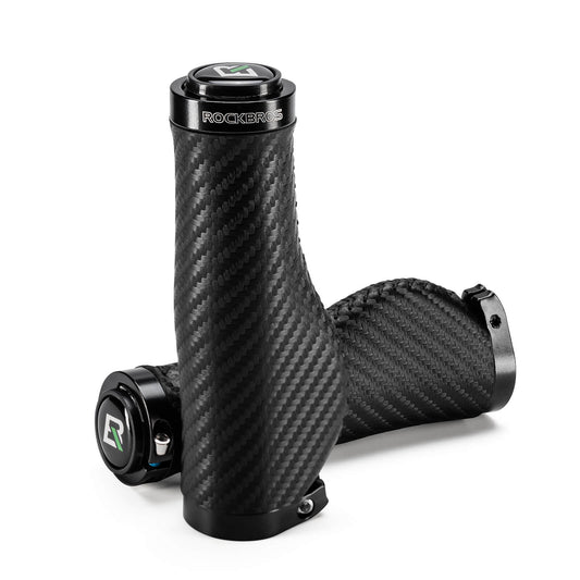 ROCKBROS Fahrradgriffe Kohlenstoffmuster Lenkergriffe Rutschfest 22,2mm-Kugel-förmiger Stil