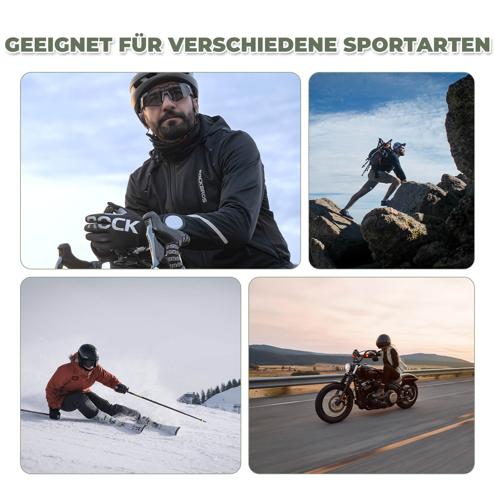 ROCKBROS Fahrradhandschuhe Warme Handschuhe mit Touchscreen Unisex