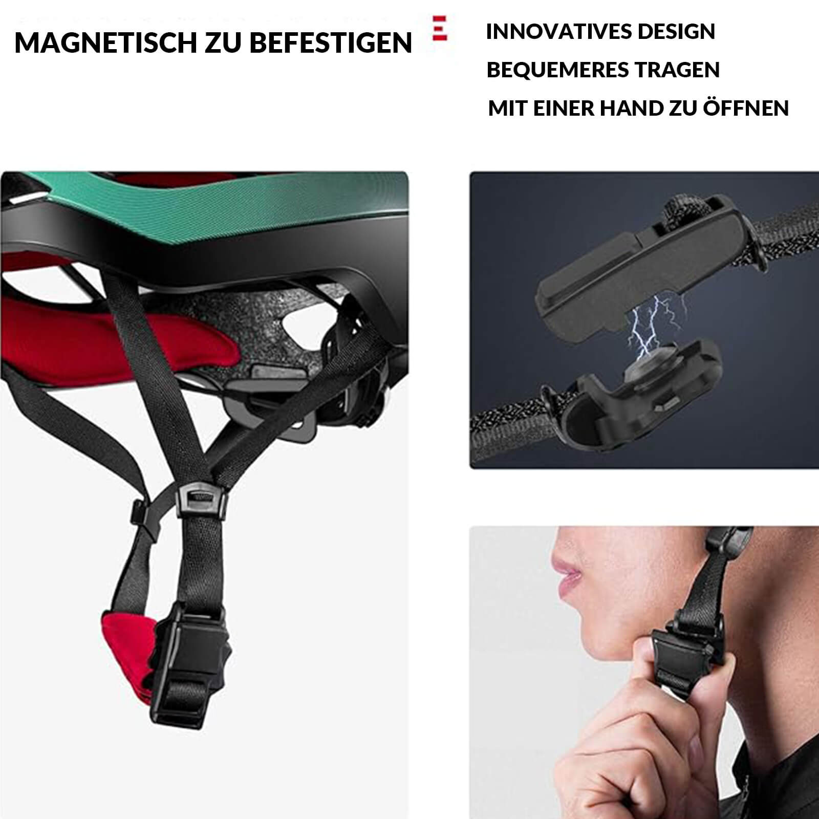 ROCKBROS Fahrradhelm MTB Rennradhelm Atmungsaktiv PC+EPS Magnetschnall