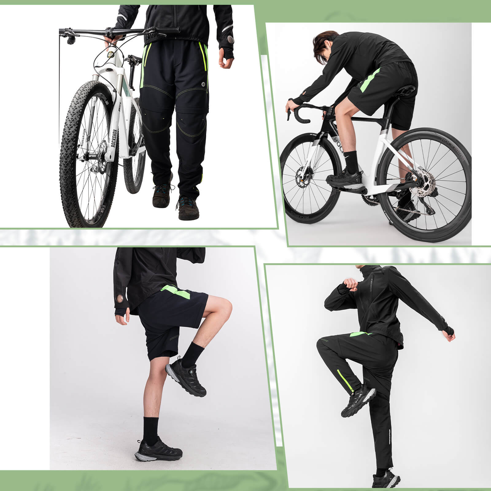 ROCKBROS Fahrradhose Herren Gepolsterte Radhose Atmungsaktiv Abnehmbar