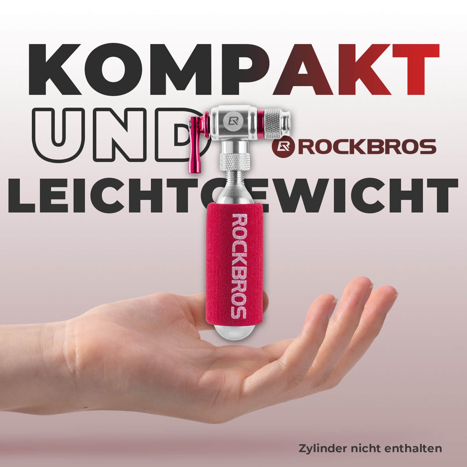 ROCKBROS Fahrradpumpe CO2 Inflator Fahrrad Minipumpe Presta & Schrader Ventil