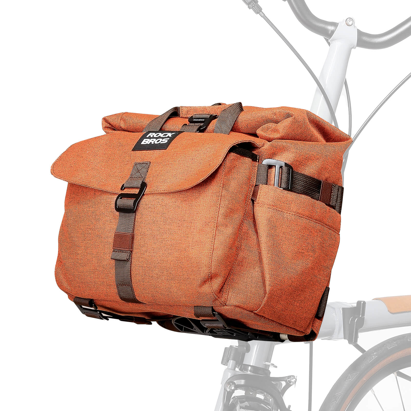 ROCKBROS Fahrradtasche Lenkertasche Multifunktional für Brompton 15L+1,8L Outdoor/Pendler