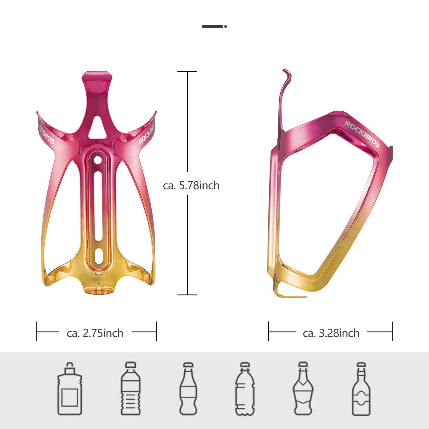 ROCKBROS_Flaschenhalter_Fahrrad_Getrankehalter_Leichtgewicht_30g-Rot_Gold_2