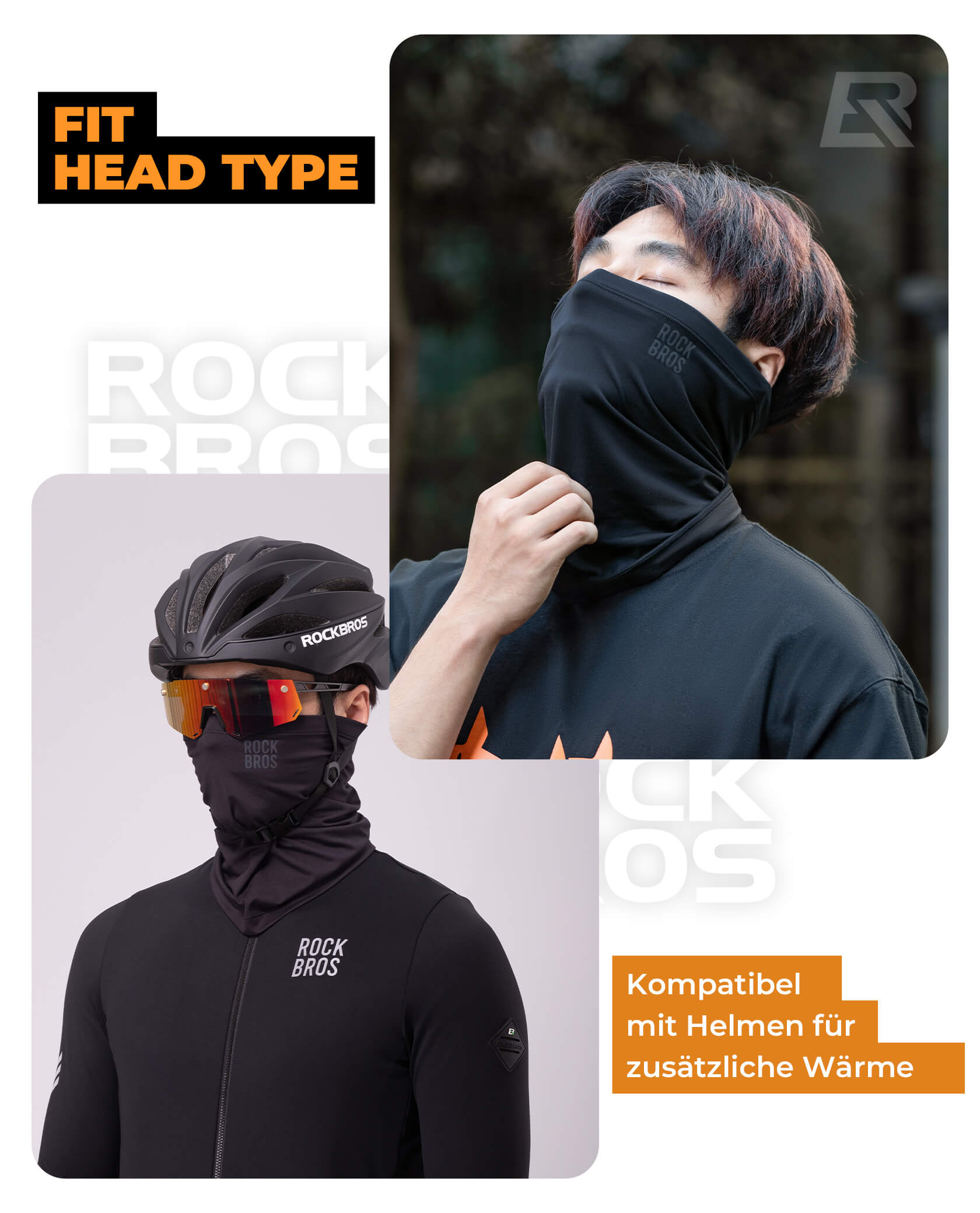ROCKBROS Halstuch - Winter Schlauchtuch, winddicht und warm, ideal für Ski, Radfahren und Wandern