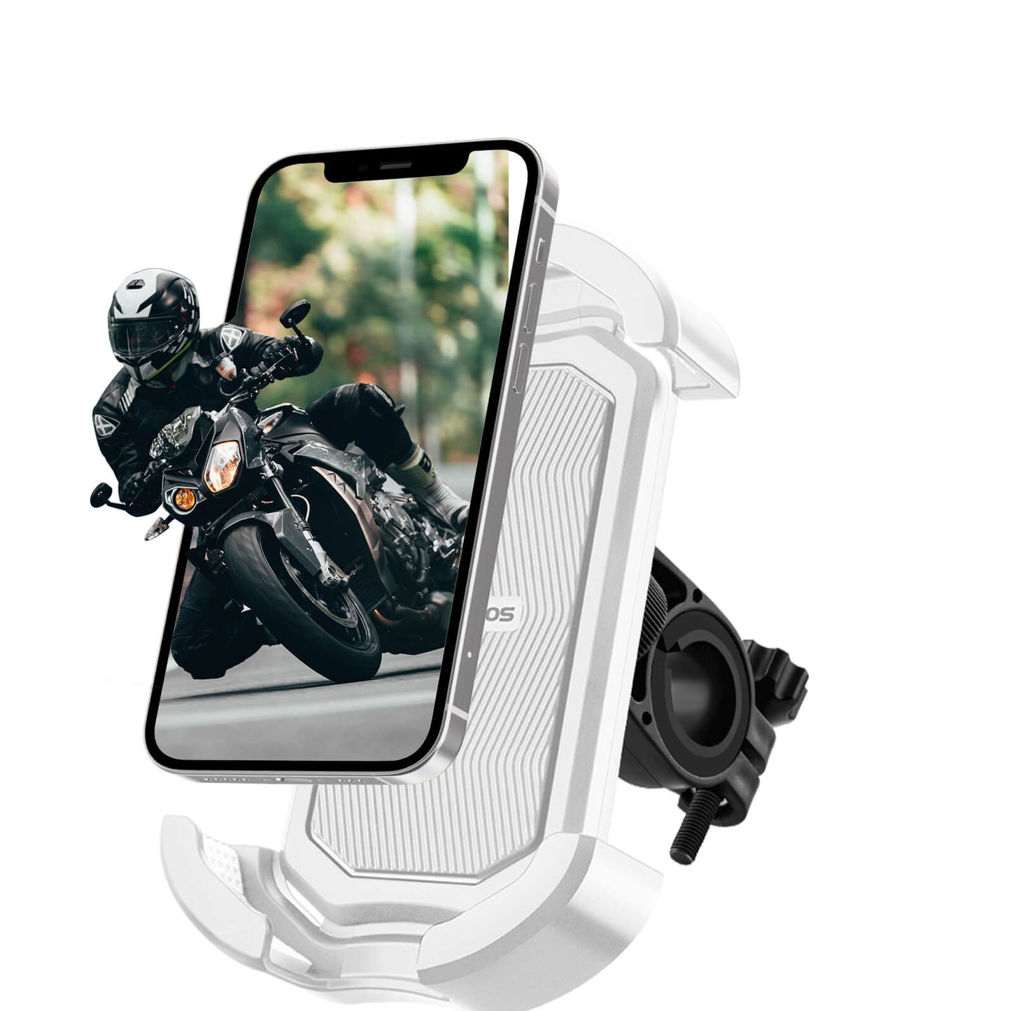 ROCKBROS Handyhalterung Fahrrad Handyhalter Motorrad 360° Drehbar für 4,7-7,0 Zoll-weiß