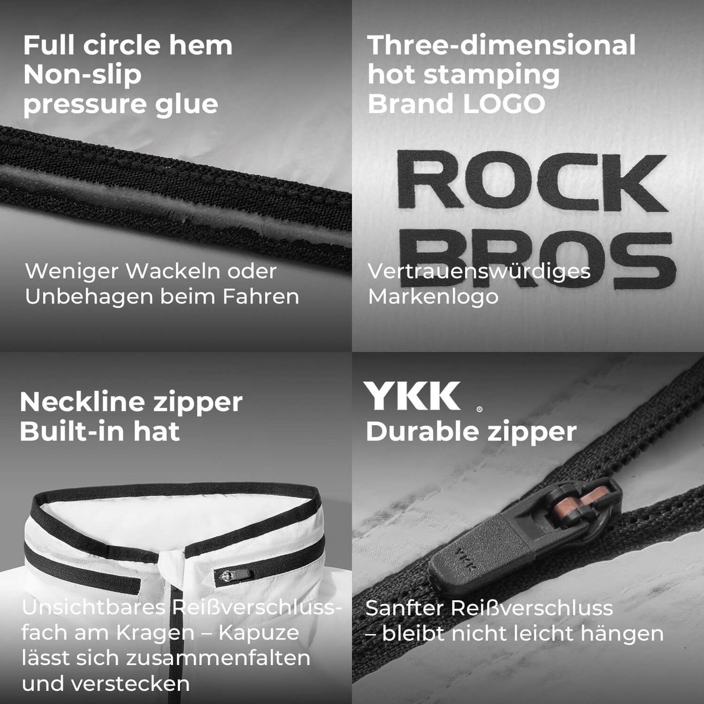 ROCKBROS Herren/Damen Leichte Fahrradjacke Faltbar Nachleuchtend Atmungsaktiv Frühling/Somme