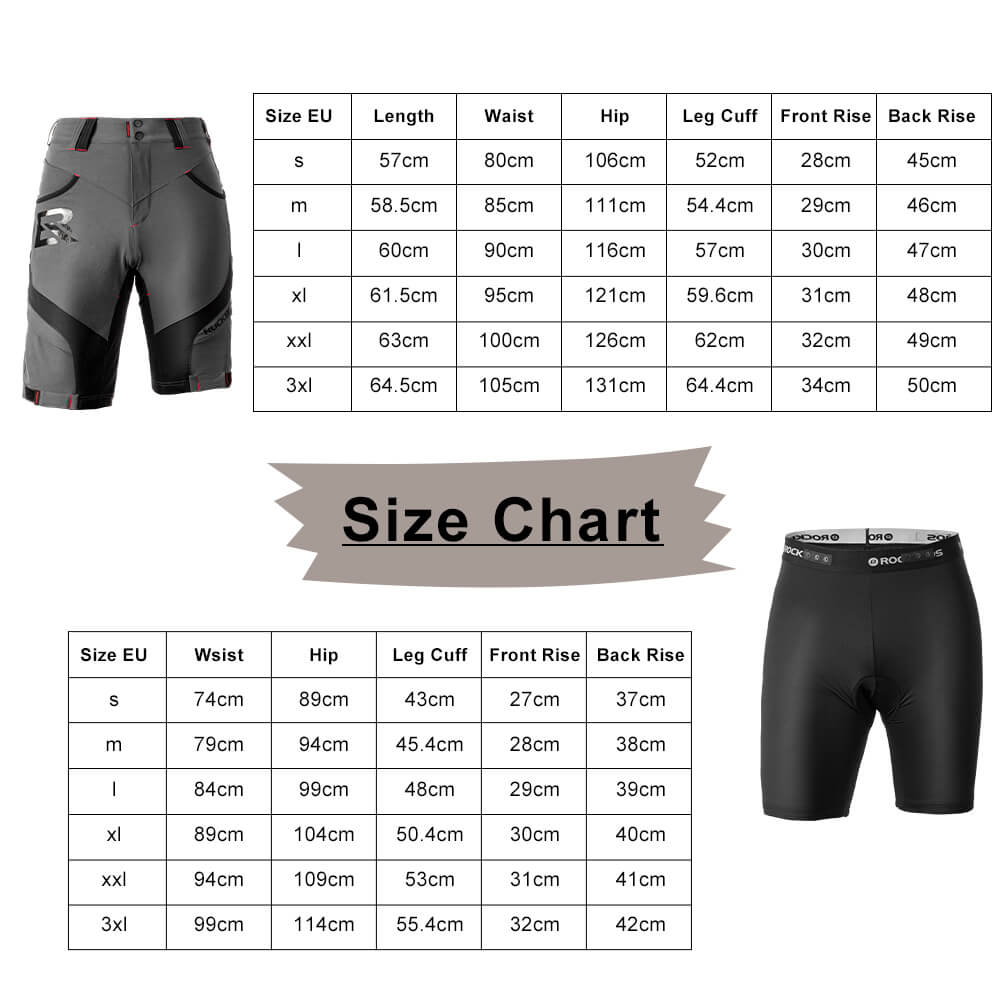 ROCKBROS Herren Fahrradhose, kurz, atmungsaktiv, mit Anti-Stoß-Polsterung, ideal für komfortable Fahrradtouren.