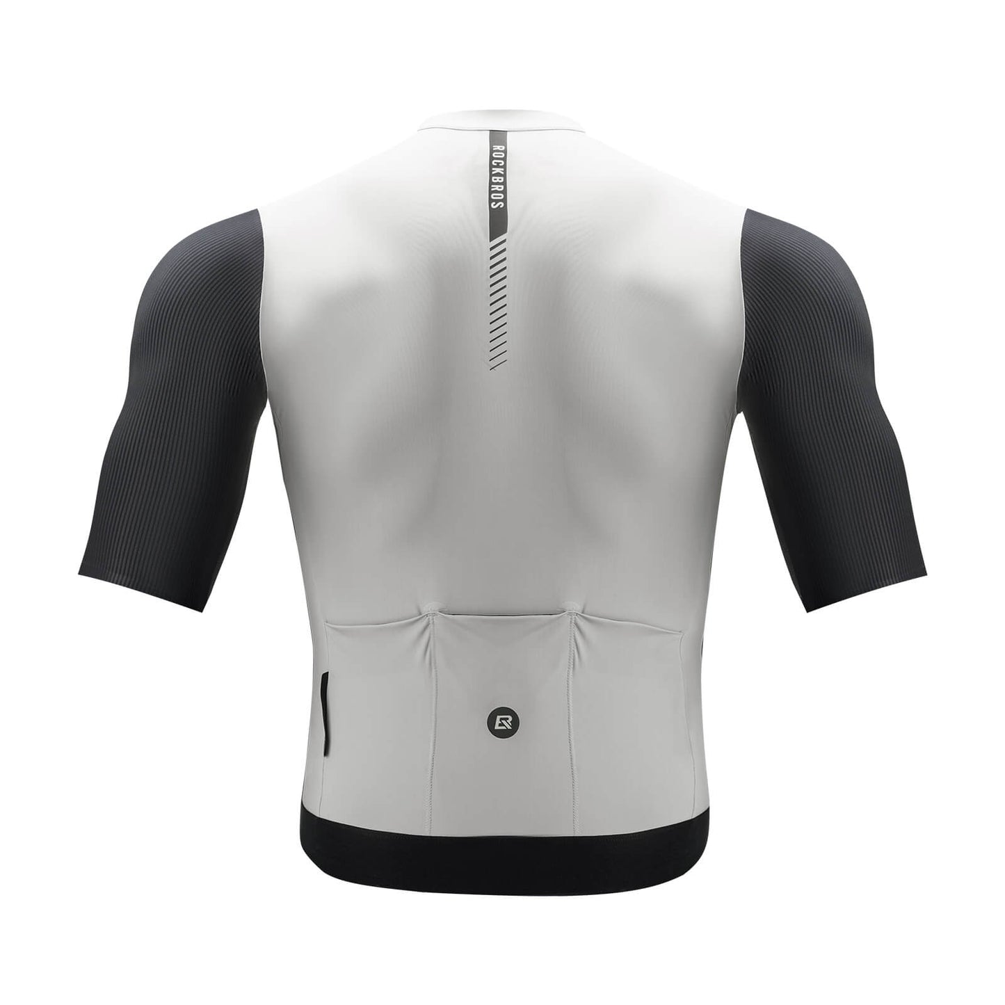 ROCKBROS Herren Kurzarm Fahrradtrikot Radtrikot Schnelltrocken Atmungsaktiv Sommer MTB Rennrad-Weiß