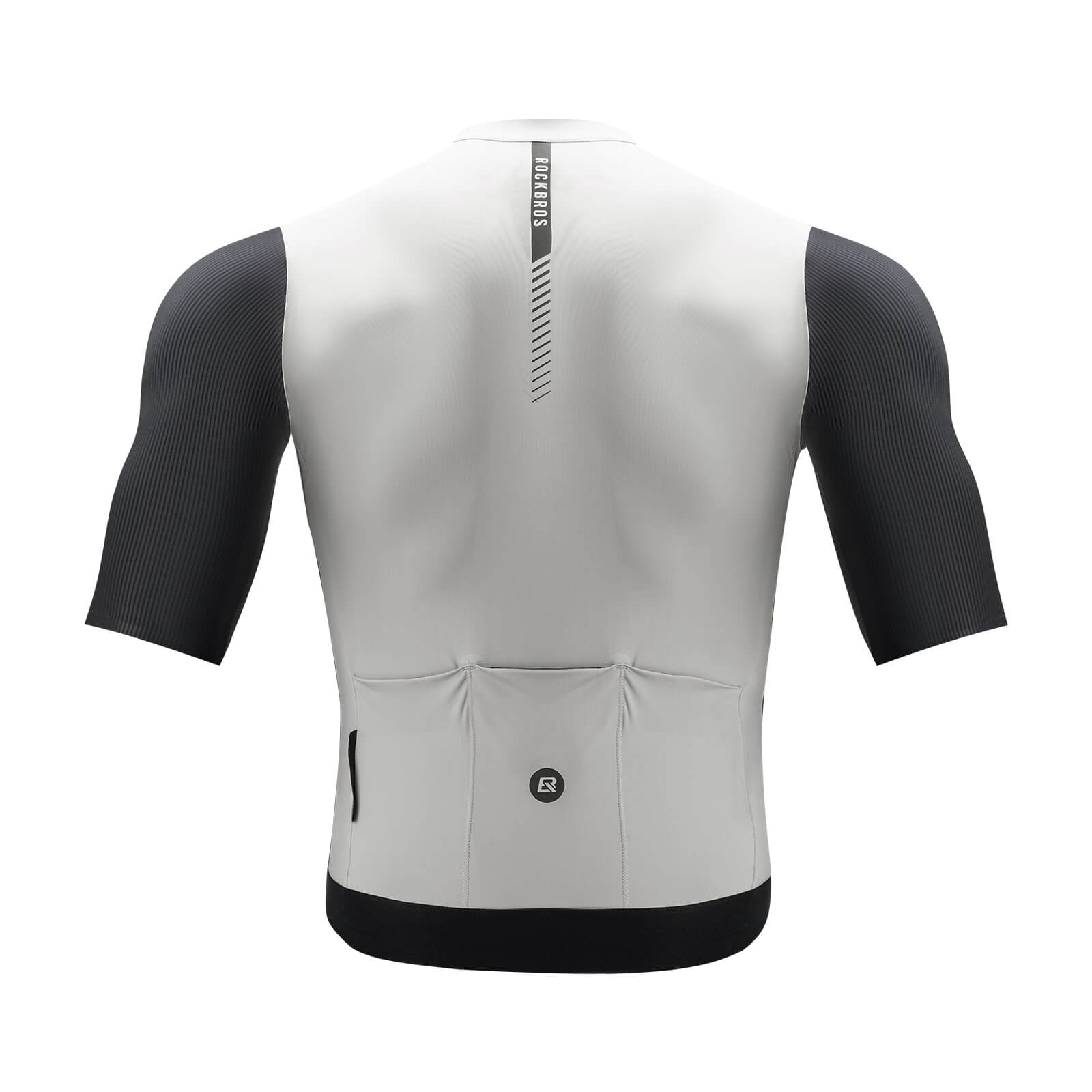 ROCKBROS Herren Kurzarm Fahrradtrikot Radtrikot Schnelltrocken Atmungsaktiv Sommer MTB Rennrad-Weiß