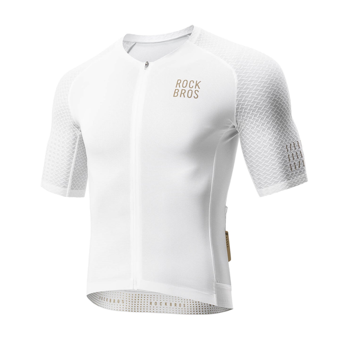 ROCKBROS Herren Kurzarm Hochleistungs-Radtrikot Jersey für MTB & Rennrad- Weiß