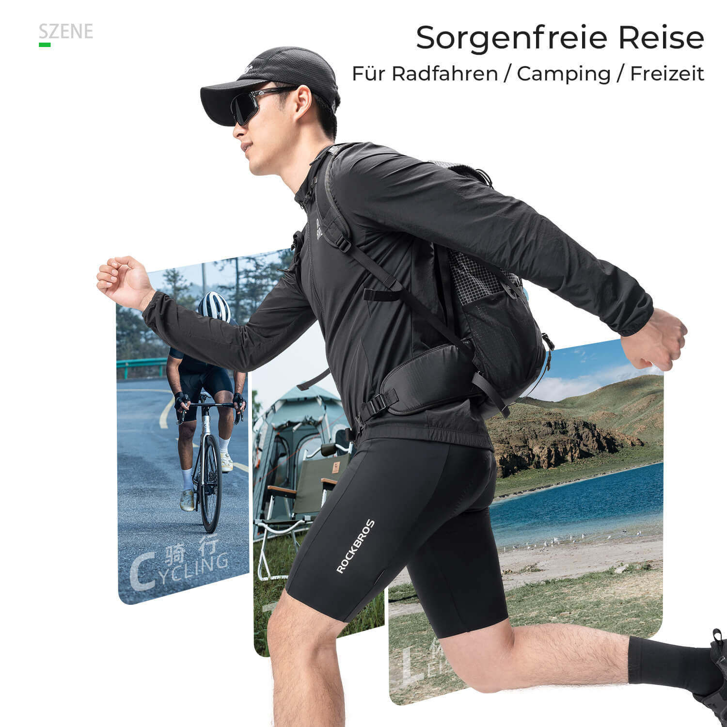 ROCKBROS Herren Leichte Fahrradjacke Multifunktional&nbsp;Winddicht Atmungsaktiv Frühling/Sommer