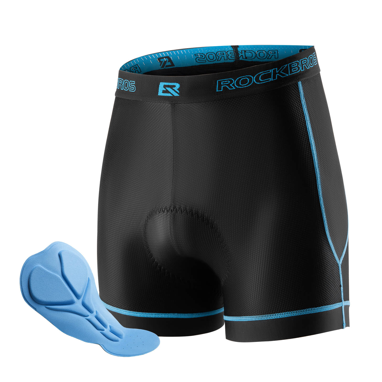 ROCKBROS Herren Radunterhose mit 4D Sitzpolster Radlerhose Atmungsaktiv