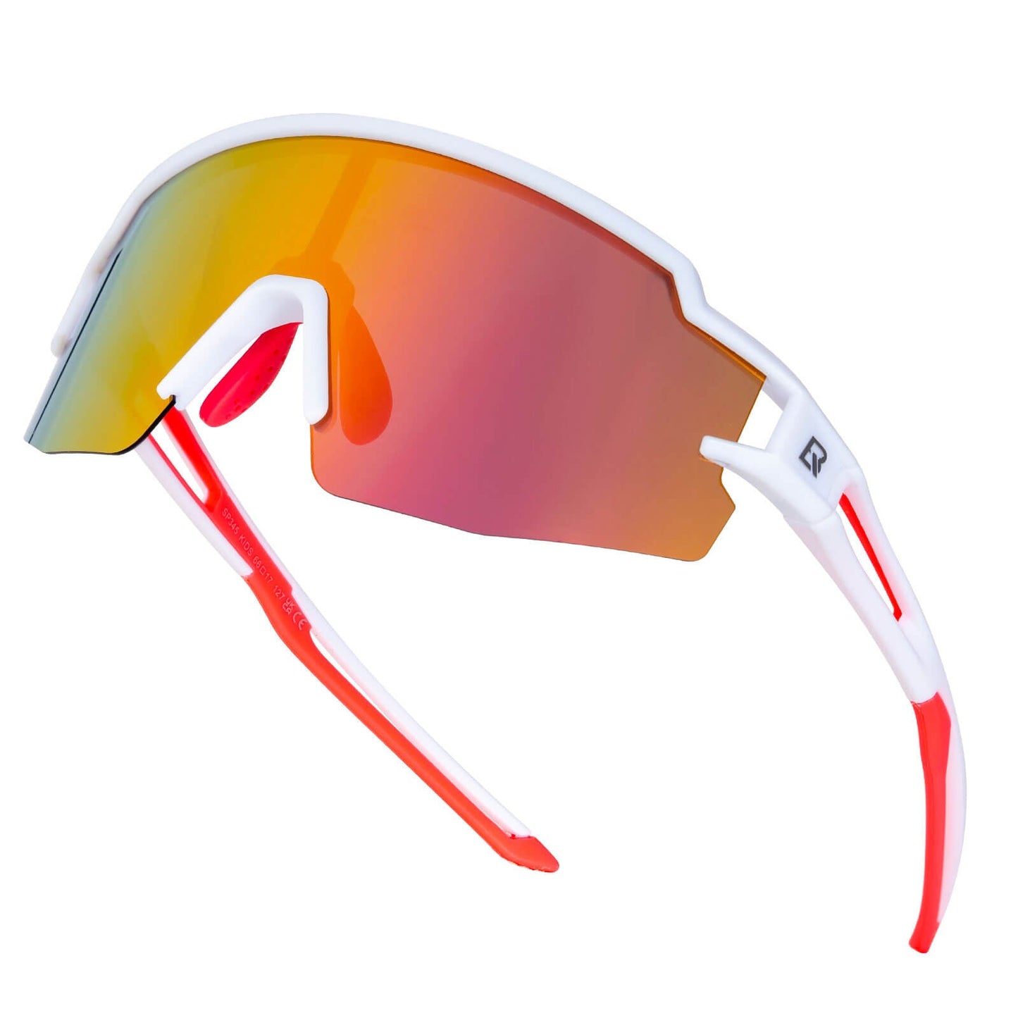 ROCKBROS Kinder Fahrradbrille Sonnenbrille Polarisiert UV400 für Jungen-Rosa-Weiß