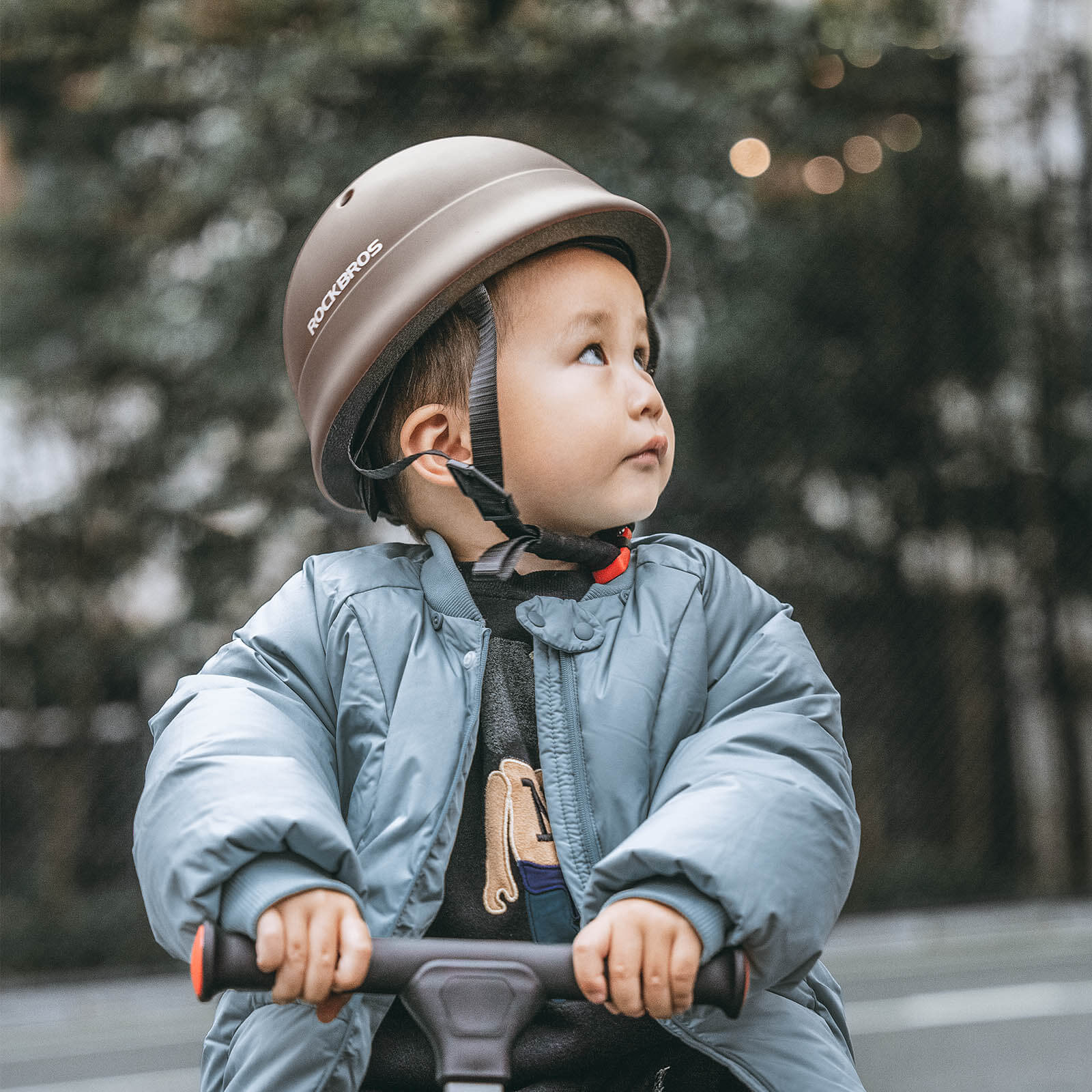 ROCKBROS Kinderhelm Fahrradhelm 48-52cm 2-5 Jahre für Scooter Fahrrad-Braun