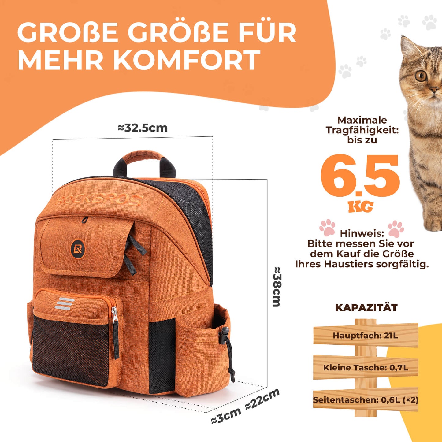 ROCKBROS Lenkertasche Haustiertasche für Brompton/Klapprad Outdoor/Pendler
