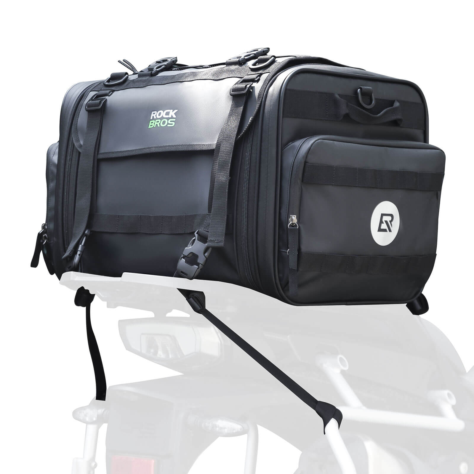 ROCKBROS Motorradtasche mit Regenshutz Gepäcktasche Reisetasche Faltbar 43-50L