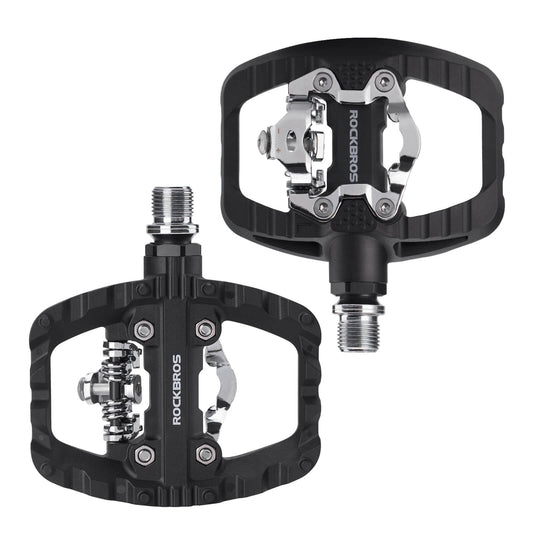ROCKBROS SPD-Klickpedale &amp; Plattformpedale 2-in-1 – Rutschfest, Leicht, mit Cleats-Set – 9/16" Pedale für MTB, Gravel &amp; Rennrad