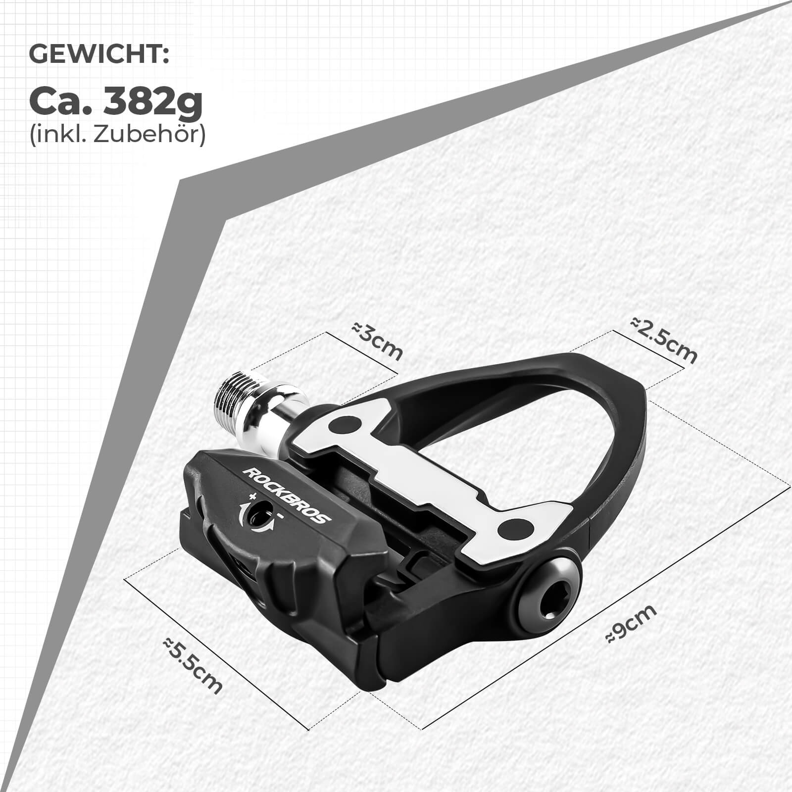 ROCKBROS SPD Pedale für Rennrad Wettkampf – Klickpedale mit Einstellbarer Spannung – SPD-kompatibel inkl. Cleats