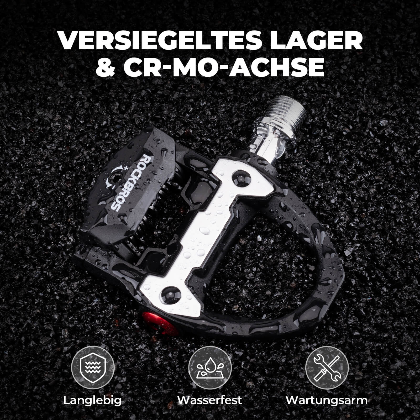 ROCKBROS SPD Pedale für Rennrad Wettkampf – Klickpedale mit Einstellbarer Spannung – SPD-kompatibel inkl. Cleats