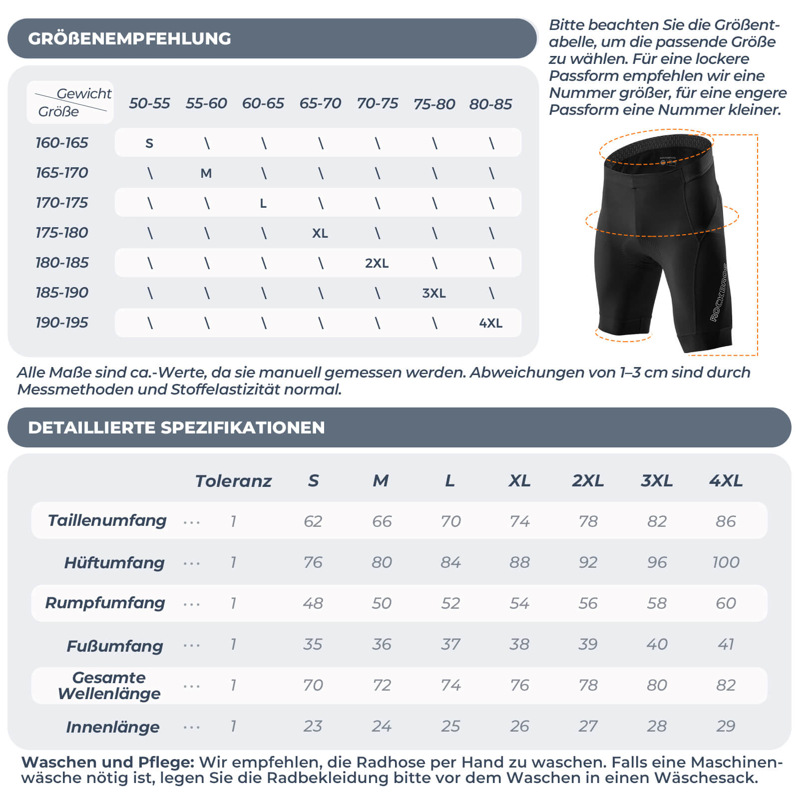 ROCKBROS Schnelltrocknende Fahrradhose Atmungsaktiv Ergonomisch Herren Sommer&nbsp;für Rennrad MTB