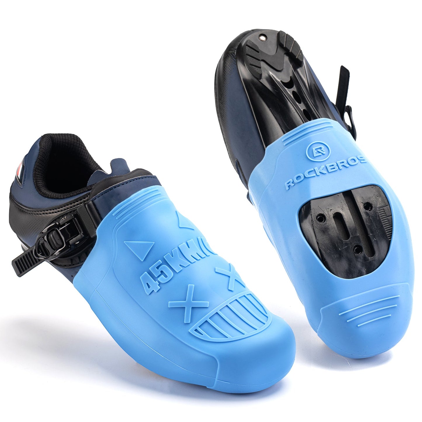 ROCKBROS Schuhüberzieher Wasserdichte Winddichte Überschuhe für Rennrad MTB-Blau
