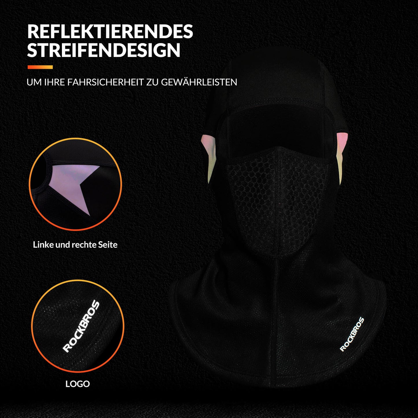 ROCKBROS Sturmhaube Herbst/Winter Balaclava Gesichtsmaske Warm Winddicht